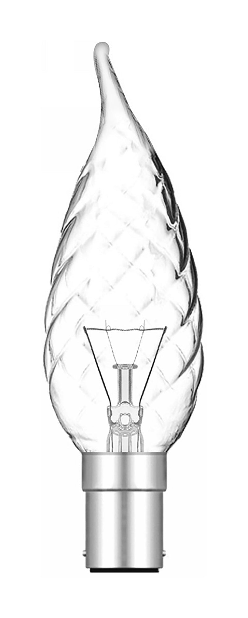 Luxram  Candle Tip Twisted Clear B15 40W  • 026015040