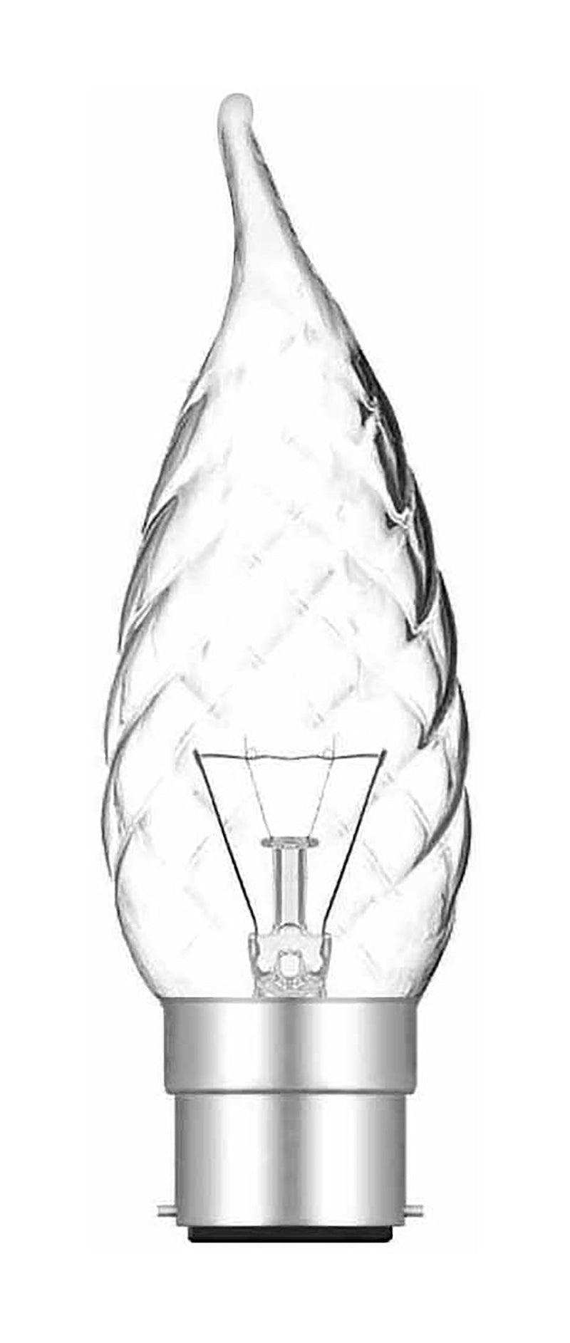 Luxram  Candle Tip Twisted Clear B22 25W  • 026022025