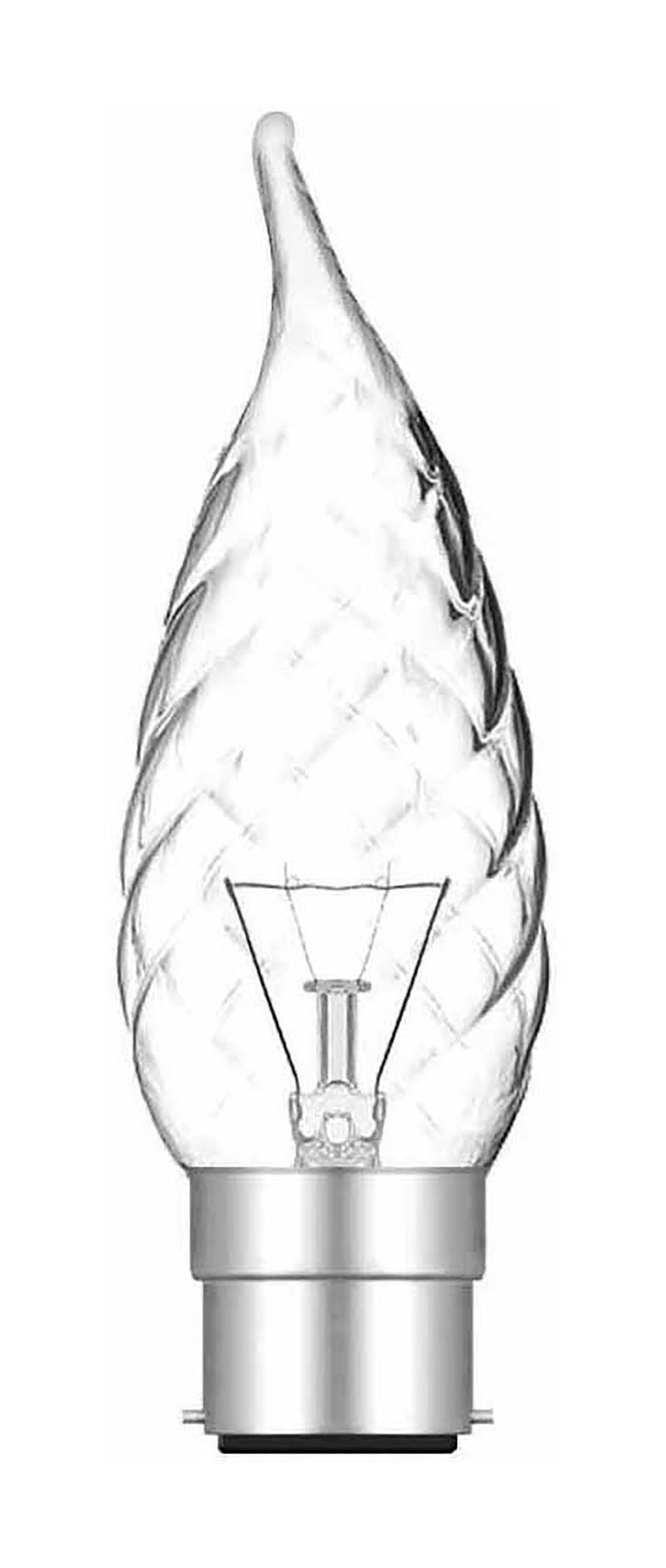 Luxram  Candle Tip Twisted Clear B22 60W  • 026022060