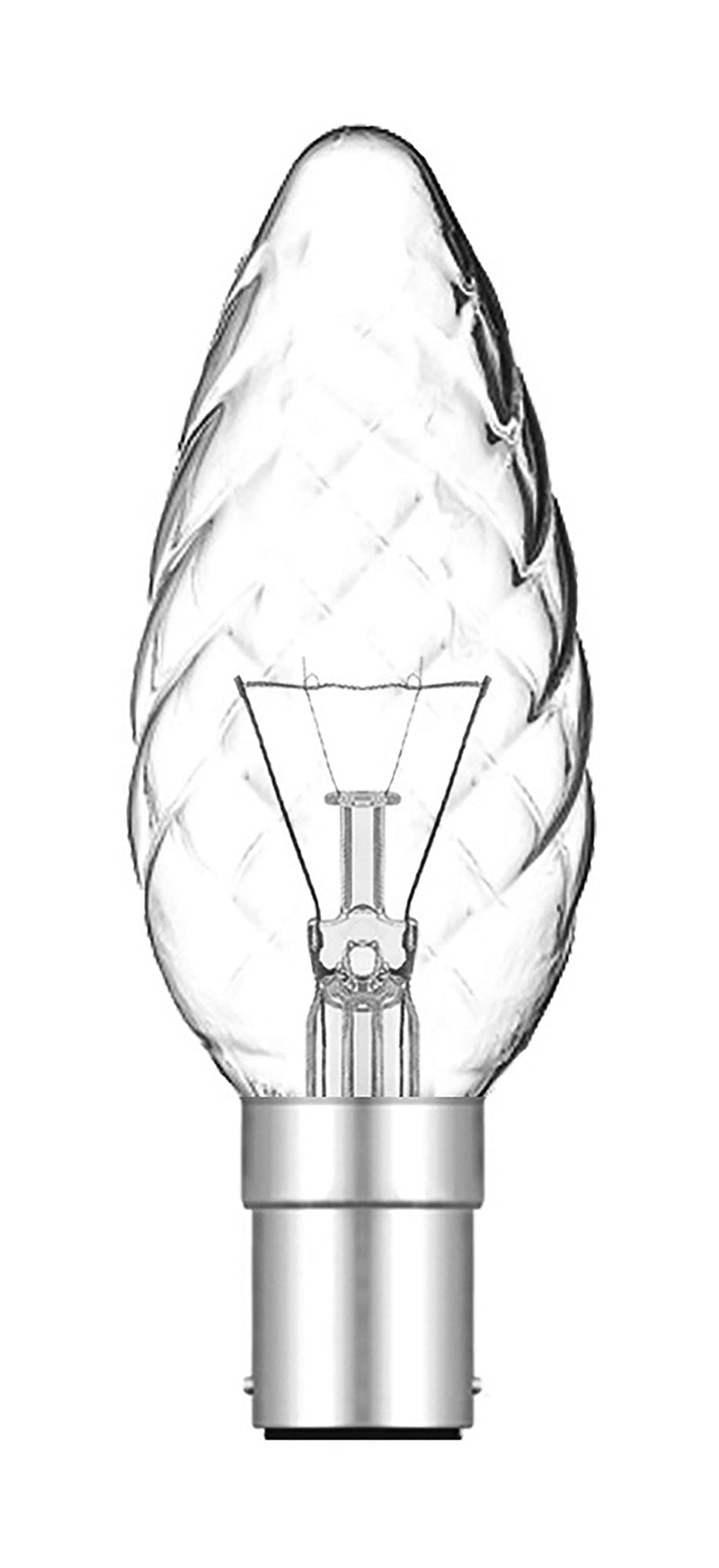 Luxram  Candle 35mm Twisted B15D Clear 60W Incandescent/T  • 028415060