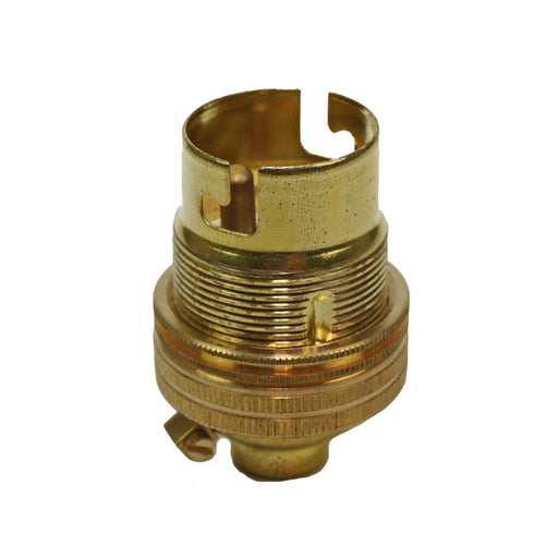 BC - B22 Lampholder ½" Entry Unswitched Brass