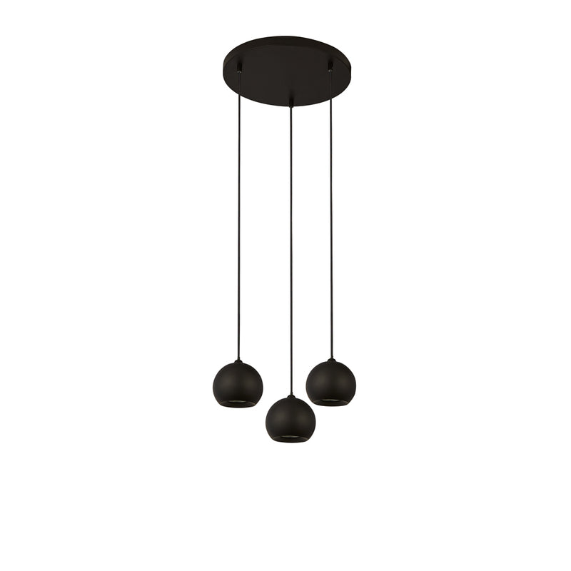 Searchlight Eindhoven 3 Light Matt Black Multi Drop Pendant • 1014-3BK