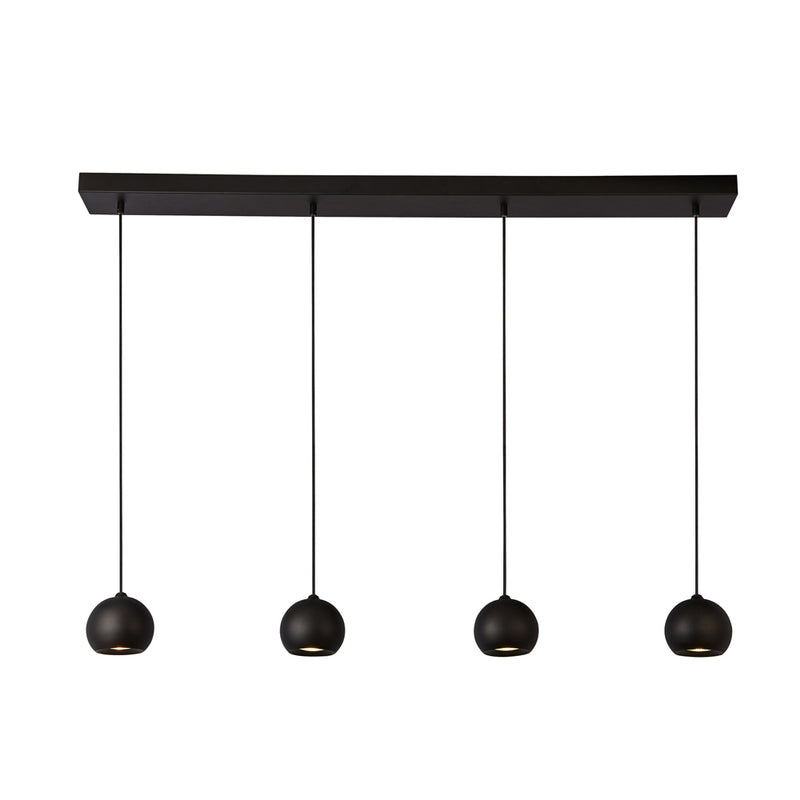 Searchlight Eindhoven 4 Light Matt Black Bar Pendant • 1014-4BK