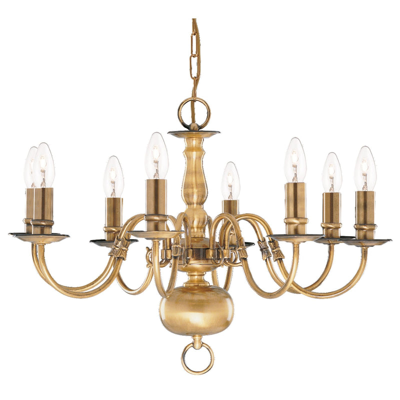 Searchlight Flemish - 8Lt Pendant, Antique Brass • 1019-8AB