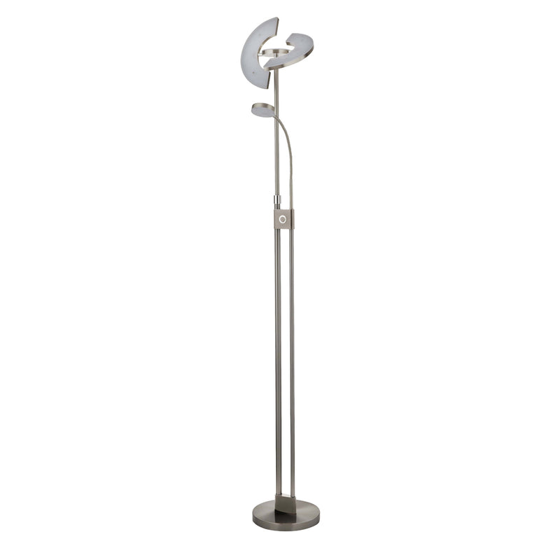 Searchlight Gio Led Mother & Child Floor Lamp Satin Nickel & Chrome • 1024SNCC