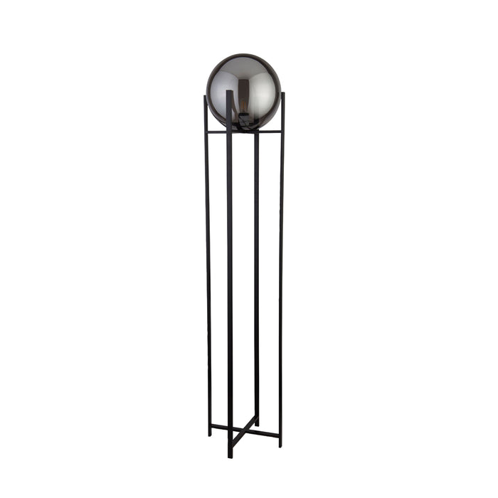 Searchlight Amsterdam - 1Lt Floor Lamp, Smoked Glass, Black • 1030-1SM