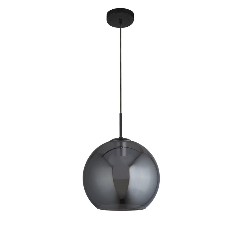 Searchlight Amsterdam 1Lt Round Pendant (30Cm Dia), Smoked Glass, Black • 1031-1SM
