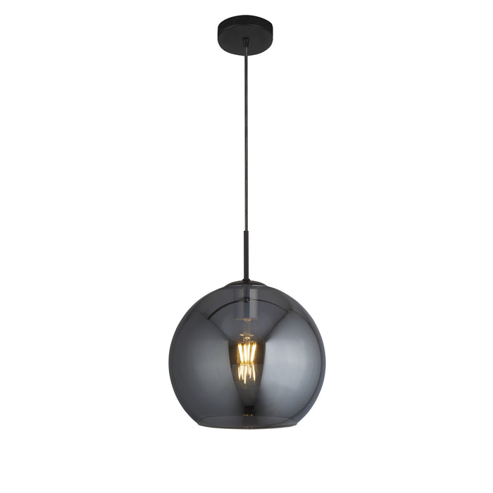 Searchlight Amsterdam 1Lt Round Pendant (30Cm Dia), Smoked Glass, Black • 1031-1SM