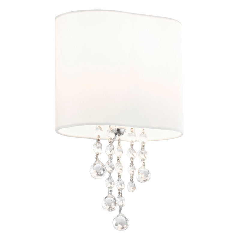 Searchlight Nina  - 1Lt Wall Bracket, Chrome, Clear Crystal, White Shade • 1051-1CC