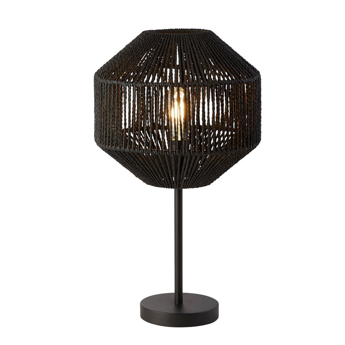 Searchlight Wicker 1Lt Table Lamp, Black Wicker • 11201-1BK