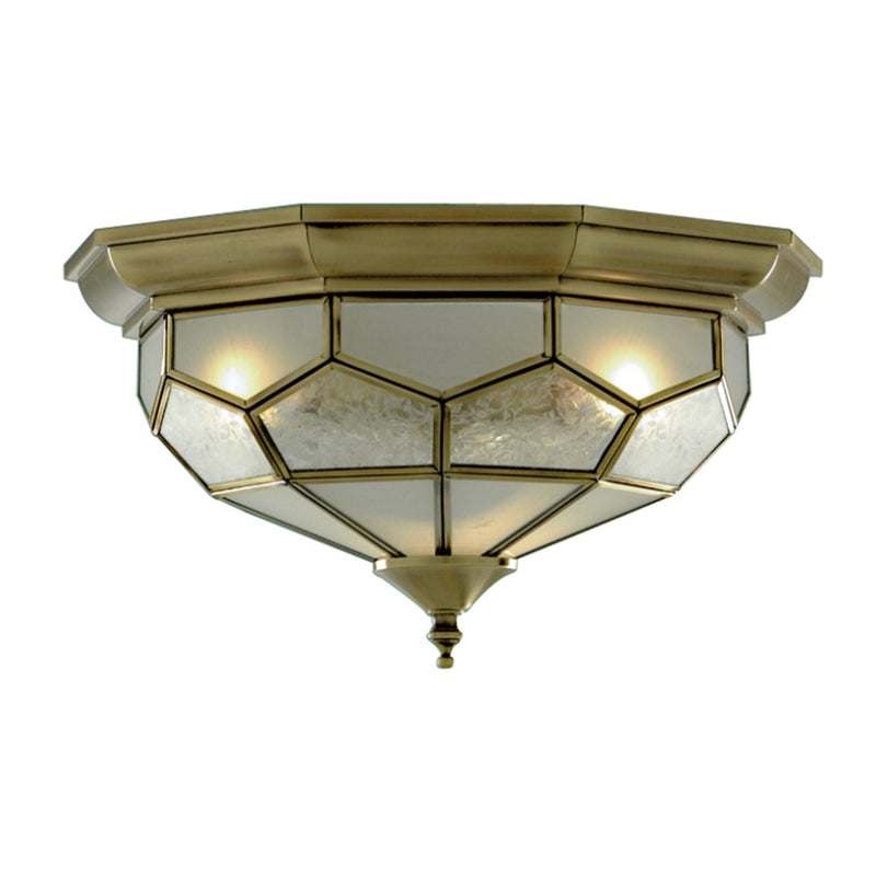 Searchlight Pisa Ii Flush Ant/Brass Leaded C/Ftg 29Cm • 1243-12