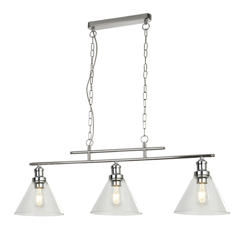 Searchlight Pyramid 3Lt Pendant Cc, Clear Glass Shade • 1277-3CC