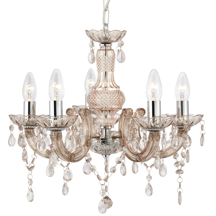 Searchlight Marie Therese - 5Lt Ceiling, Mink Glass/Acrylic • 1455-5MI