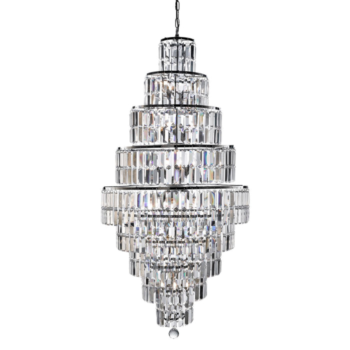 Searchlight Empire - 13Lt Chandelier, Chrome, Clear Crystal • 1500CC