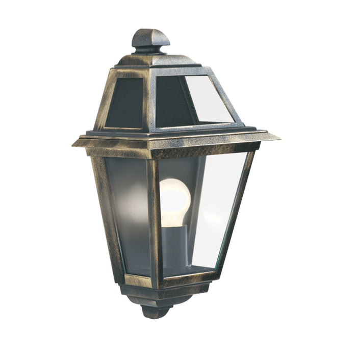 Searchlight New Orleans - 1Lt Outdoor Wall Bracket, Black Gold, Clear Glass • 1523