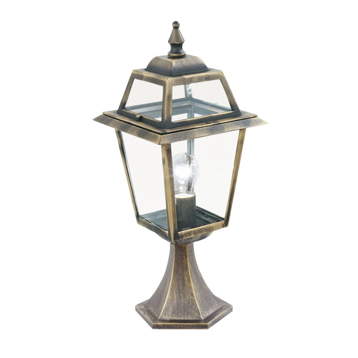 Searchlight New Orleans - 1Lt Outdoor Post (Height 50Cm) Black Gold, Clear Glass • 1524