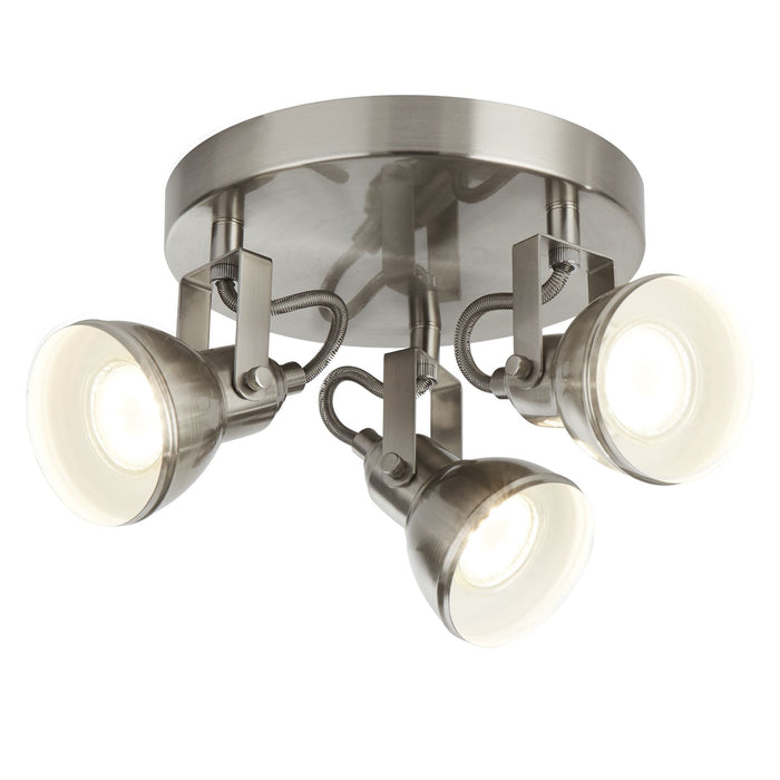 Searchlight Focus - 3Lt Satin Silver Industrial Spotlight Disc • 1543SS