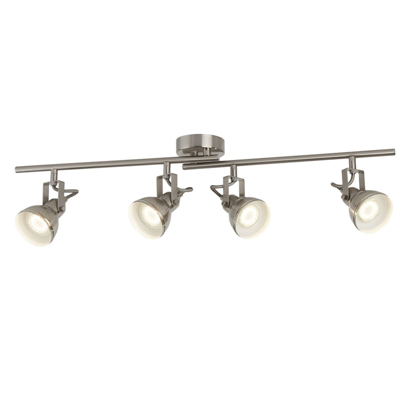 Searchlight Focus - 4Lt Satin Silver Industrial Spotlight Split-Bar • 1544SS