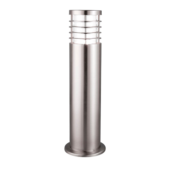 Searchlight Louvre Outdoor - 1Lt Outdoor Post (Height 45Cm), Stainless Steel, Clear Polycarbonate • 1556-450