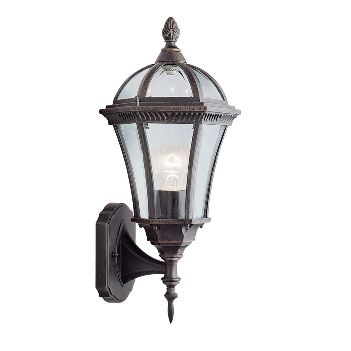 Searchlight Capri - 1Lt Outdoor W/Bracket (Up Light), Rustic Brown, Clear Glass • 1565