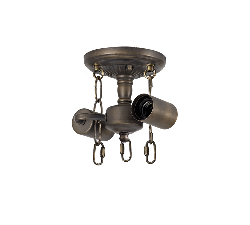 Regal Lighting SL-2010 2 Light Semi Flush Ceiling Fitting Only Aged Antique Brass