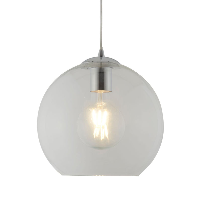 Searchlight Balls 1Lt Round Pendant (25Cm Dia), Clear Glass, Chrome • 1621CL