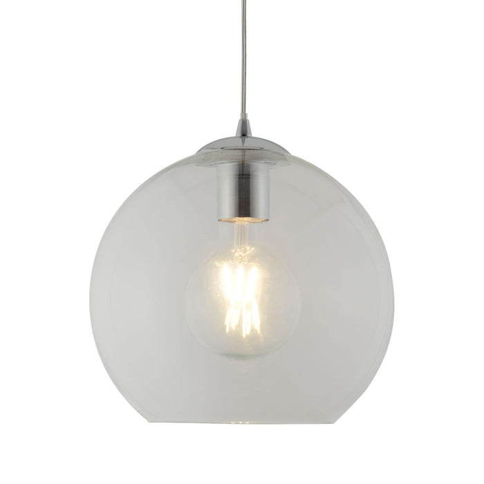 Searchlight Balls 1Lt Round Pendant (25Cm Dia), Clear Glass, Chrome • 1621CL