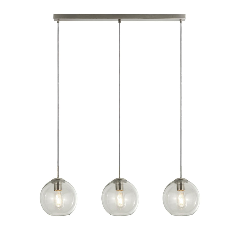 Searchlight Balls  3Lt Bar Pendant, Chrome With Clear Glass • 1623-3CL