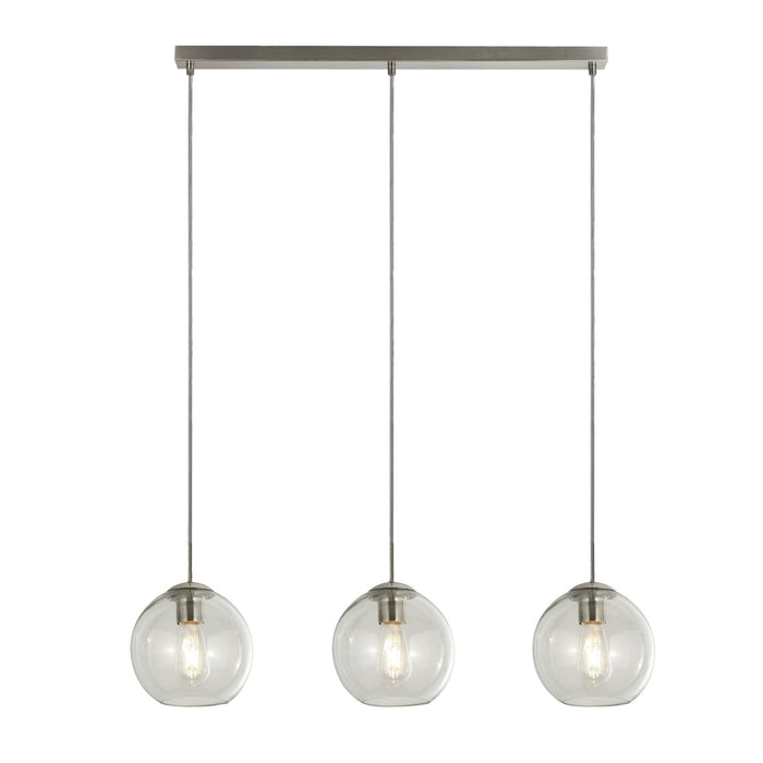 Searchlight Balls  3Lt Bar Pendant, Chrome With Clear Glass • 1623-3CL
