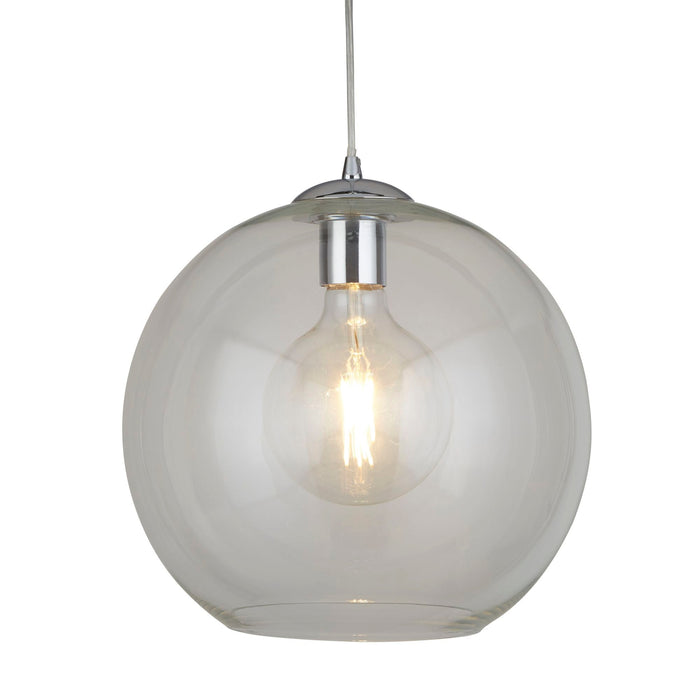 Searchlight Balls 1Lt Round Pendant (30Cm Dia), Clear Glass, Chrome • 1632CL