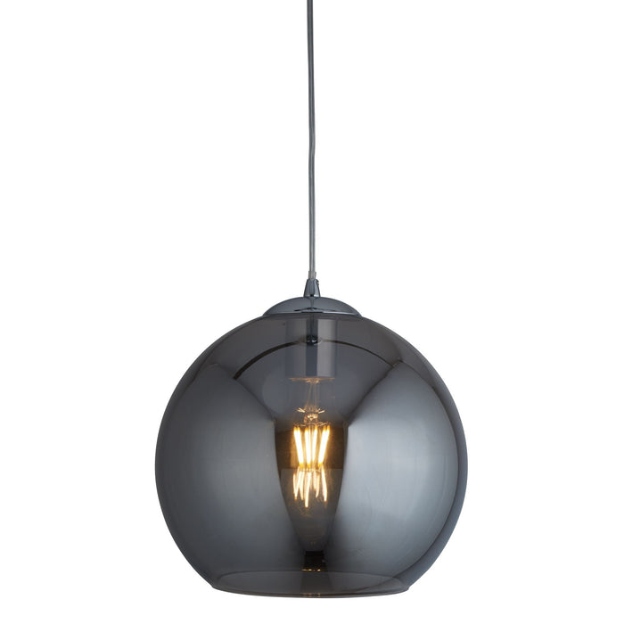 Searchlight Balls 1Lt Round Pendant (30Cm Dia), Smoked Glass, Chrome • 1632SM