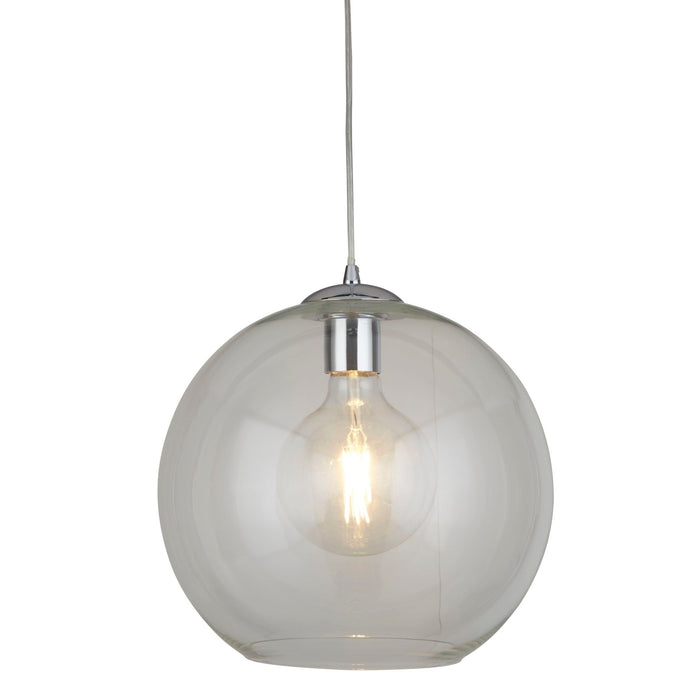 Searchlight Balls 1Lt Round Pendant (35Cm Dia), Clear Glass, Chrome • 1635CL