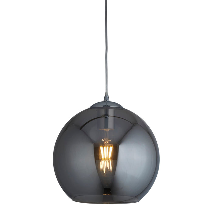 Searchlight Balls 1Lt Round Pendant (35Cm Dia), Smoked Glass, Chrome • 1635SM