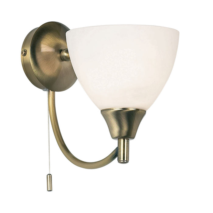Endon Lighting 1805-1AN Alton Single Light Antique Brass Switched Wall Light