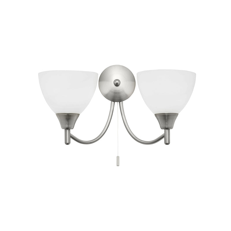Endon Lighting 1805-2SC Alton 2 Light Satin Chrome Switched Wall Light
