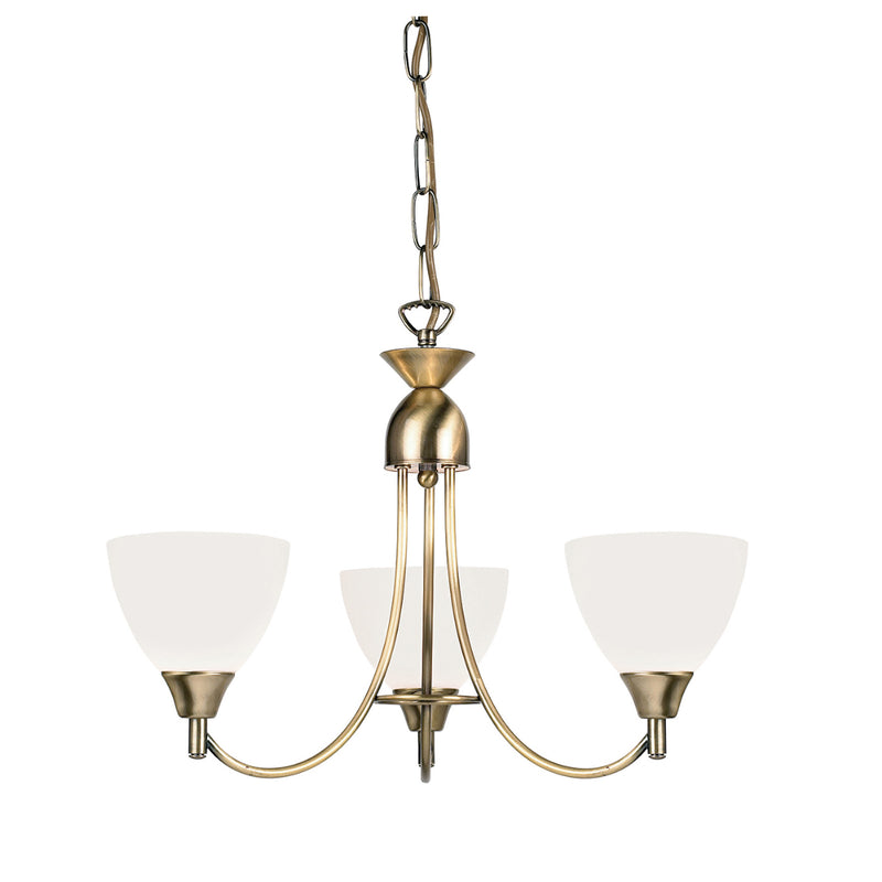 Endon Lighting 1805-3AN Alton 3 Light Antique Brass Dual Mount Ceiling Light