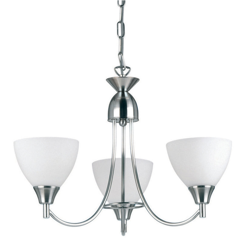 Endon Lighting 1805-3SC Alton 3 Light Satin Chrome Dual Mount Ceiling Light