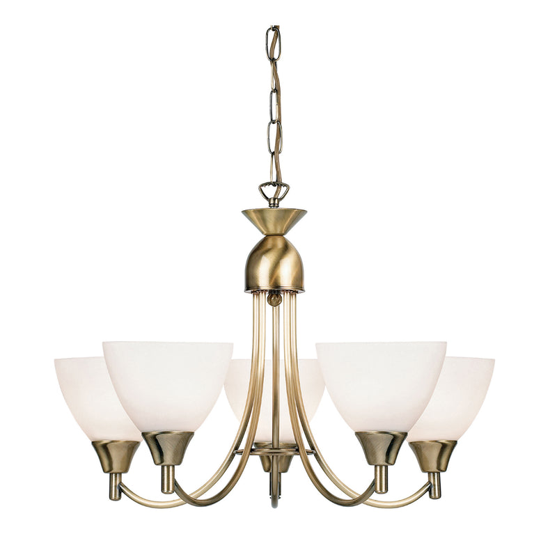 Endon Lighting 1805-5AN Alton 5 Light Antique Brass Dual Mount Ceiling Light