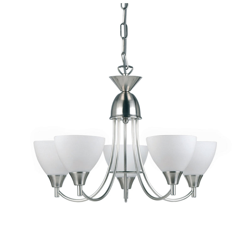Endon Lighting 1805-5SC Alton 5 Light Satin Chrome Dual Mount Ceiling Light