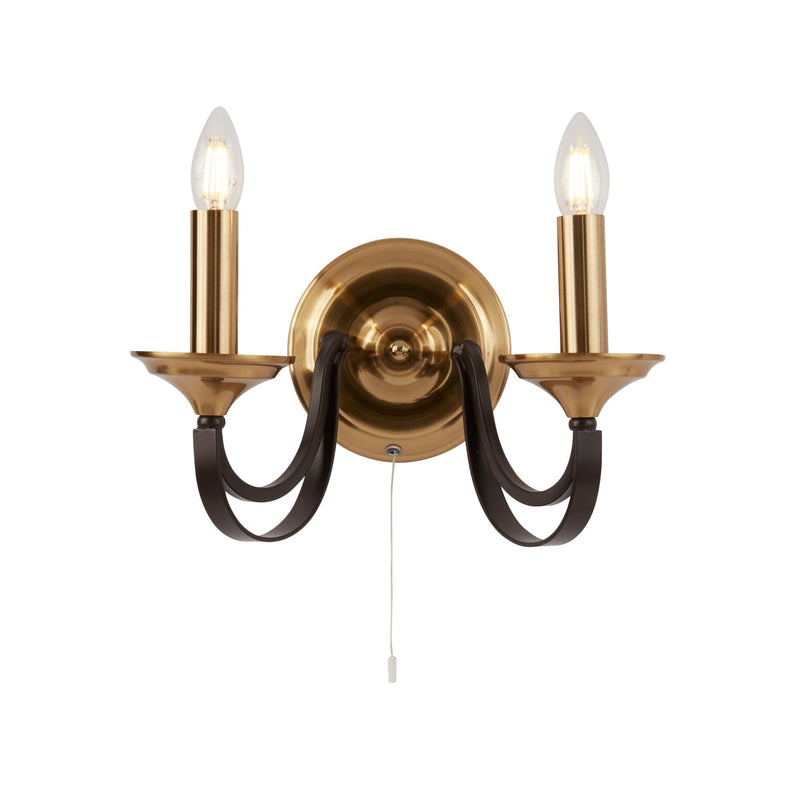Searchlight Belfry 2Lt Wall Light -  Dark Bronze & Brown • 1842-2BZ