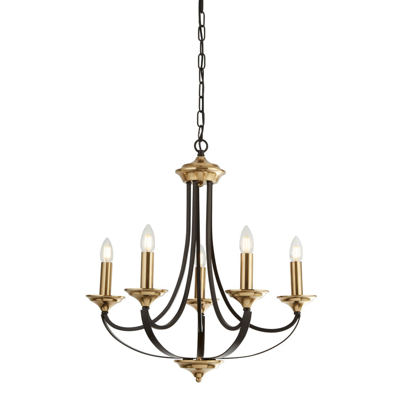 Searchlight Belfry 5Lt Pendant, Dark Bronze & Brown • 1845-5BZ