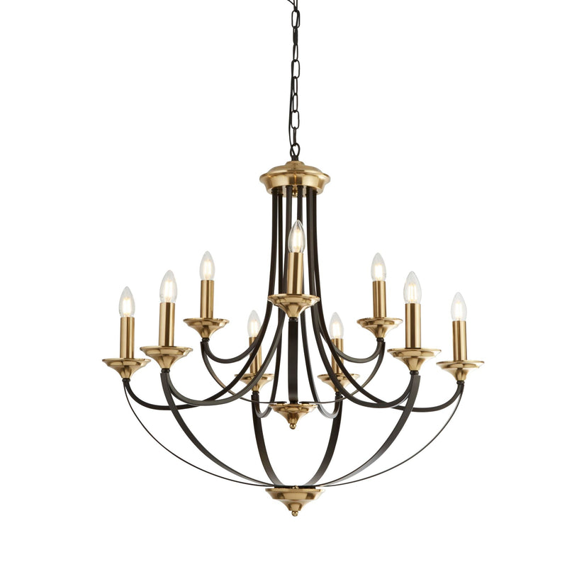 Searchlight Belfry 9Lt Pendant, Dark Bronze & Brown • 1849-9BZ
