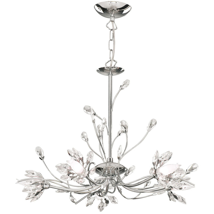 Searchlight Hibiscus - 5Lt Ceiling, Chrome, Clear Glass • 1885-5CC