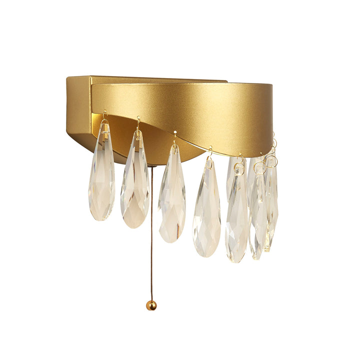 Searchlight Jewel Led Wall Light, Gold With Crystal • 19211-2GO