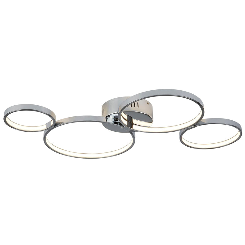 Searchlight Solexa 4 Ring Led Ceiling Flush, Chrome • 2004-4CC