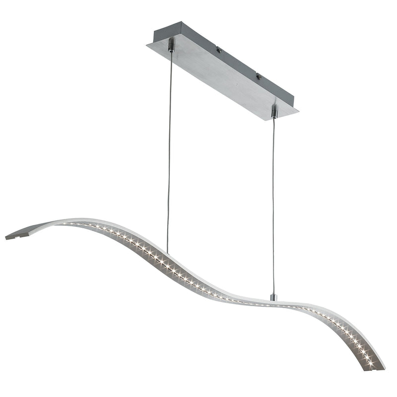 Searchlight Wing Led Bar Lights - Pendant Bar Satin Silver - Wavey • 2076SS