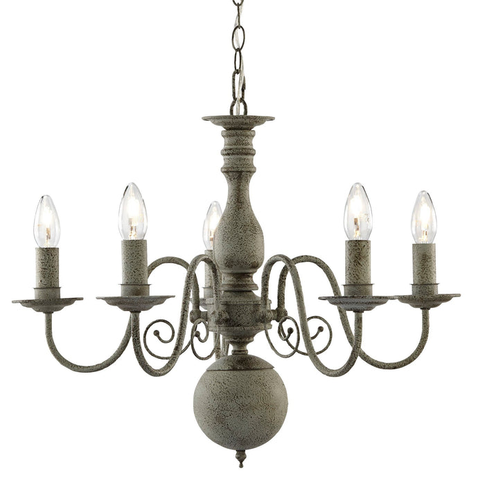 Searchlight Greythorne - 5Lt Ceiling, Textured Grey Finish • 2265-5GY