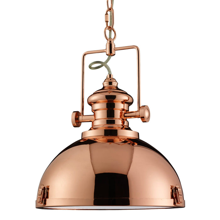 Searchlight Louisiana Industrial Pendant, 1Lt Copper, Clear Lens • 2297CU