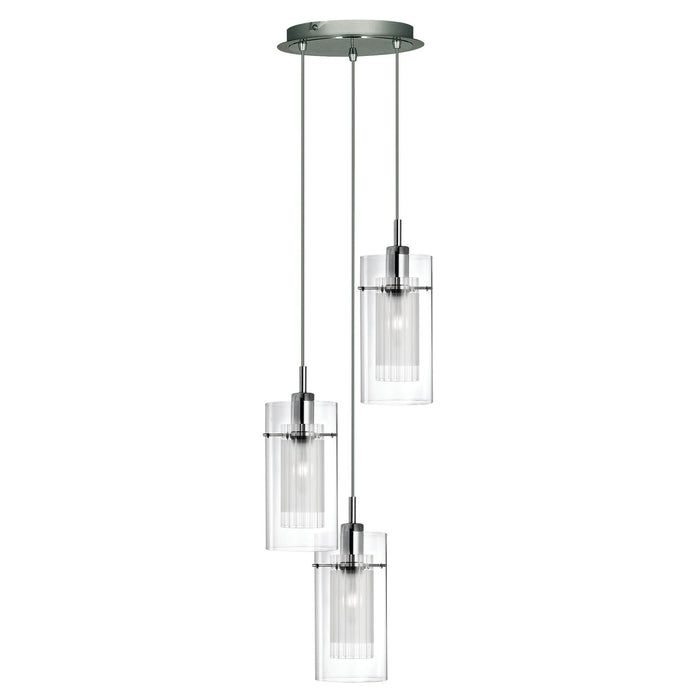 Searchlight Duo I - Ss Double Glass 3Lt Pendant • 2300-3
