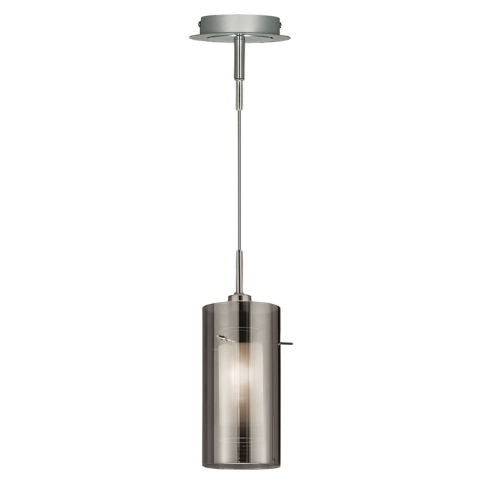 Searchlight Duo 2 - 1Lt Pendant With Smokey Outer/Frosted Inner Glass Shades • 2301SM